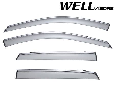 WellVisors - WellVisors Side Window Deflectors Honda Crosstour 10-15 With Chrome Trim