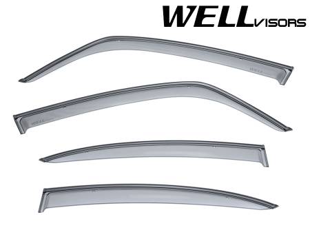 WellVisors - WellVisors Side Window Deflectors Suzuki SX4 Sedan 08-13 with Black Trim