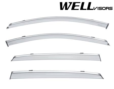 WellVisors - WellVisors Side Window Deflectors Cadillac CT6 Sedan 2016+ with Chrome Trim