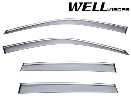 WellVisors - WellVisors Side Window Deflectors Honda Pilot 16-21 with Chrome Trim