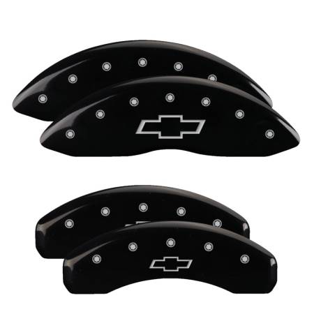 MGP Caliper Covers - MGP Caliper Covers Black finish, Silver Bowtie for 2007-2007 Chevrolet Silverado 1500 Classic / 2007-2014 Chevrolet Tahoe / 2007-2013 Chevrolet Silverado 1500 / 2007-2013 Chevrolet Avalanche / 2007-2014 Chevrolet Suburban 1500