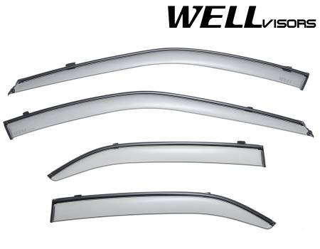 WellVisors - WellVisors Side Window Deflectors Mitsubishi Mirage Sedan 97-01 With Black Trim