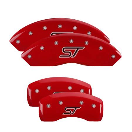 MGP Caliper Covers - MGP Caliper Covers Red finish, Silver ST for 2013-2018 Ford Focus