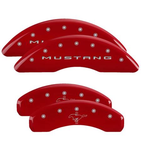 MGP Caliper Covers - MGP Caliper Covers Red finish, Silver Mustang / Bar & Pony (2015) for 2015-2020 Ford Mustang