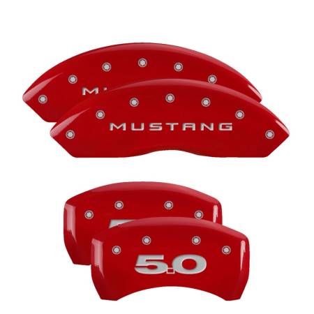 MGP Caliper Covers - MGP Caliper Covers Red finish, Silver Mustang / 5.0 (2011) for 2010-2014 Ford Mustang