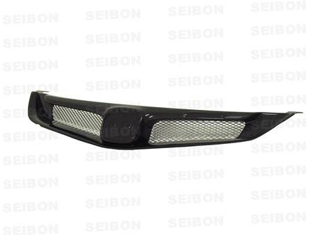 Seibon Carbon - Seibon MG-style carbon fiber front grille for 2006-2010 Honda Civic 4DR JDM