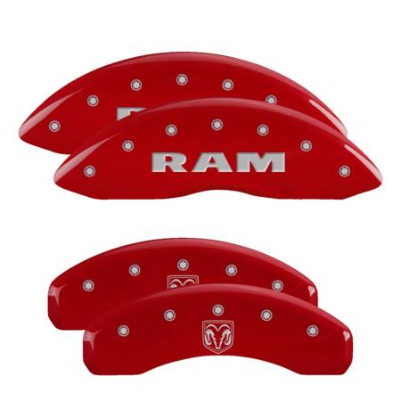 MGP Caliper Covers - MGP Caliper Covers Red finish, Silver RAM / RAMHEAD for 2019-2019 Ram 1500 Classic / 2011-2018 Ram 1500