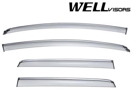 WellVisors - WellVisors Side Window Deflectors Honda Fit 15-20 With Chrome Trim