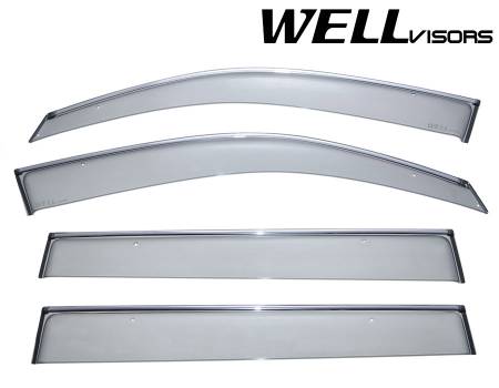 WellVisors - WellVisors Side Window Deflectors Toyota Highlander 08-13 Chrome Trim