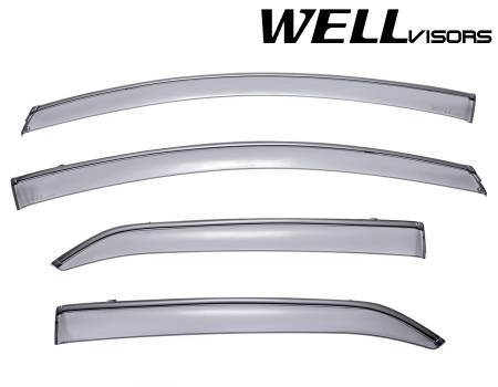 WellVisors - WellVisors Side Window Deflectors Toyota Yaris 07-12 4 Doors Sedan With Black Trim