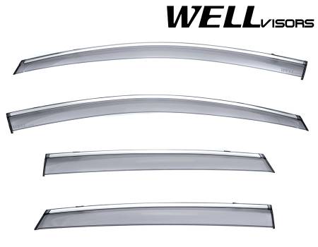 WellVisors - WellVisors Side Window Deflectors Toyota Venza 08-15 with Chrome Trim