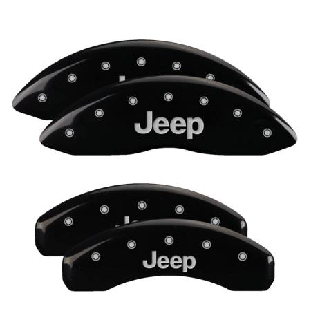 MGP Caliper Covers - MGP Caliper Covers Black finish, Silver JEEP for 2011-2019 Jeep Grand Cherokee