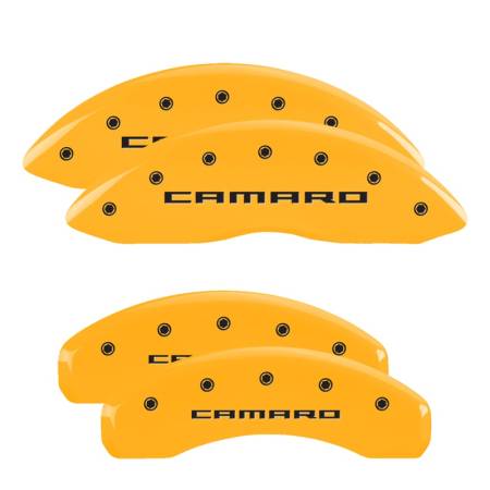 MGP Caliper Covers - MGP Caliper Covers Yellow finish, Black Camaro (Gen 5/6) for 2010-2015 Chevrolet Camaro