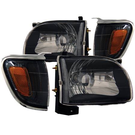 ANZO Headlights, Tail Lights and More  - ANZO 2001-2004 Toyota Tacoma Crystal Headlights Black