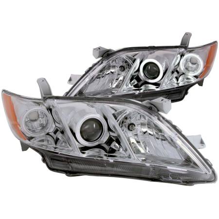 ANZO Headlights, Tail Lights and More  - ANZO 2007-2009 Toyota Camry Projector Headlights w/ Halo Chrome