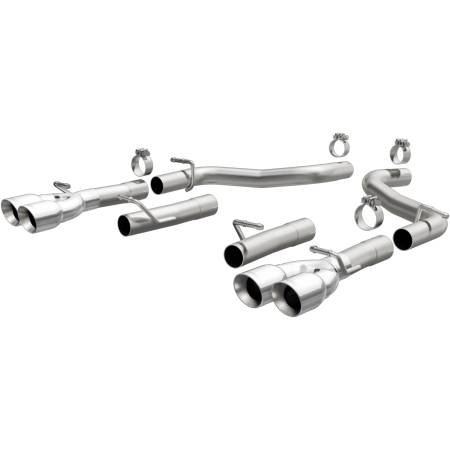 MagnaFlow Exhaust Products - MagnaFlow Axle-Back, SS, 2.5in, Quad Split Rear 3.5in Tip 2015 Dodge Challenger 3.6L V6