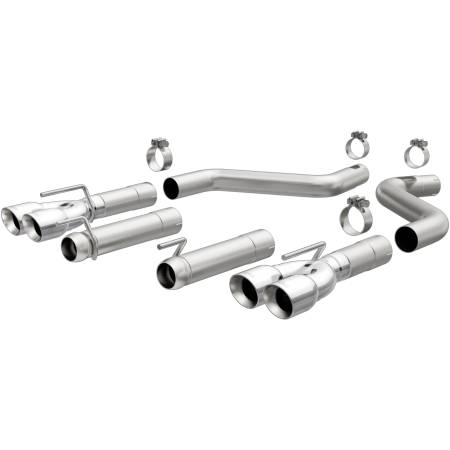 MagnaFlow Exhaust Products - MagnaFlow Axle-Back, SS, 3in, Quad Split Rear 3.5 Tips 2015 Dodge Challenger incl SRT Hellcat