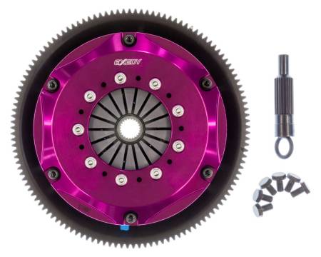 EXEDY Racing Clutch - Exedy 1986-1989 Mazda RX-7 R2 Hyper Twin Cerametallic Clutch Sprung Center Disc Push Type Cove