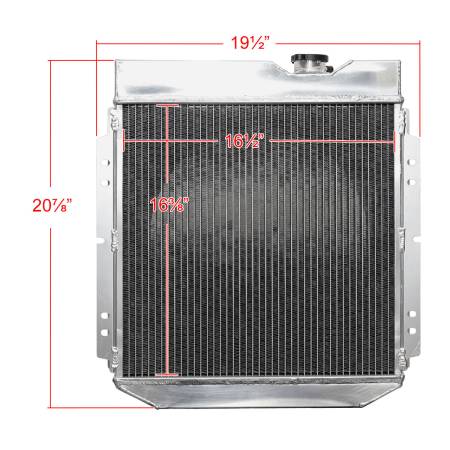 Spec'D Tuning Products - Spec-D 1960-1966 Ford Falcon/Mustang/Ranchero / 1961-1965 Mercury Comet 3 Row Radiator with Fan Shroud Design