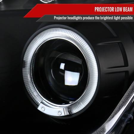 Spec'D Tuning Products - Spec-D 2003-2005 Nissan 350Z Dual Halo Projector Headlights (Matte Black Housing/Clear Lens)