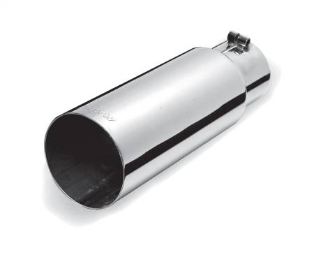 Gibson Performance Exhaust - Gibson Round Single Wall Straight-Cut Tip - 3.5in OD/3in Inlet/12in Length - Stainless