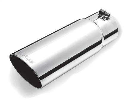 Gibson Performance Exhaust - Gibson Round Single Wall Angle-Cut Tip - 3in OD/2.5in Inlet/8in Length - Stainless