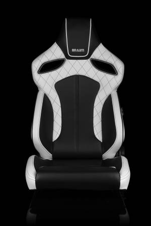 BRAUM RACING SEATS & MORE - BRAUM Racing Orue Series Sport Seats - White Diamond (Black Stitching) - Pair