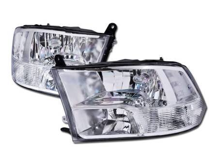 I3 Enterprise - I3 2009-2016 Dodge Ram - New Body Quad Style - Crystal Headlight W/O Bulbs - Chrome