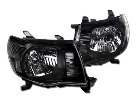 I3 Enterprise - I3 2005-2011 Toyota Tacoma Crystal Headlight W/O Amber W/O Bulbs - Black