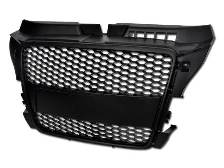 I3 Enterprise - I3 2008-2011 Audi A3 - Rs Style Front Grille W/ Logo Base - Matte Black