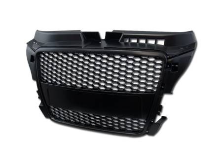 I3 Enterprise - I3 08-11 Audi A3 Rs Style Front Grille W/ Logo Base (Black)