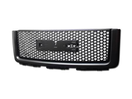 I3 Enterprise - I3 07-12 Gmc Sierra/07-11 Sierra Denali Round Hole Style Front Grill W/Logo Base (Black)