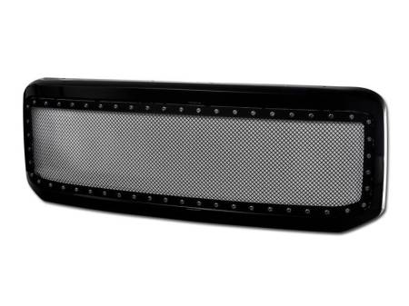 I3 Enterprise - I3 2005-2007 F250 F350 Stud Black Wire Mesh Grille W/Abs Shell W/Abs Chrome Rivet - Black