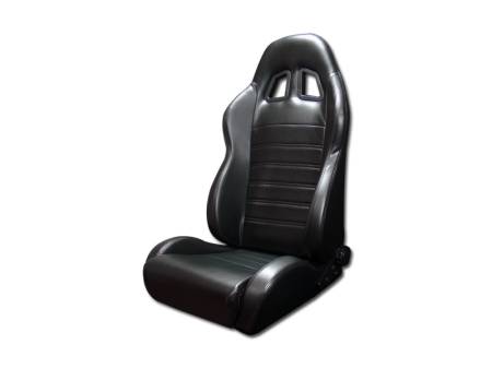 I3 Enterprise - I3 1Pc Sparco Style Racing Seat Black With Black Stitches And Turn Reclining Adjuster (Leather)