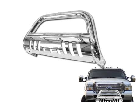 I3 Enterprise - I3 2005-2007 Ford F250/350/450/550 201 Stainless Steel Grille Guard W/Skid Plate (Chrome)