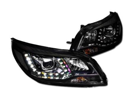 I3 Enterprise - I3 2013-2015 Chevy Malibu Projector Headlight W/ Led W/Bulbs - Black