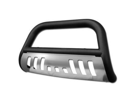 I3 Enterprise - I3 08-10 Ford E150/E250/E350 Hd Van Bull Guard W/Brushed Chrome Skid Plate (Matte Black)