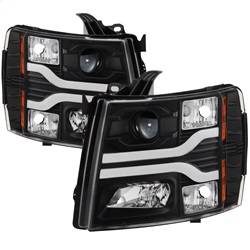 Spyder Auto - Spyder Chevy Silverado 1500 07-13 Version 3 Projector Headlights - Black PRO-YD-CS07V3-LBDRL-BK