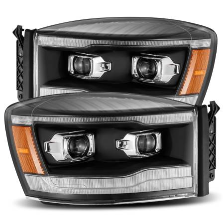 AlphaRex - AlphaRex 06-08 Dodge Ram 1500HD PRO-Series Projector Headlights Plank Style Black w/Seq Signal/DRL