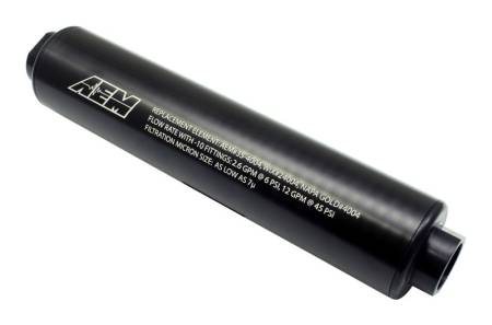 AEM Electronics - AEM Universal High Flow -10 AN Inline Black Fuel Filter