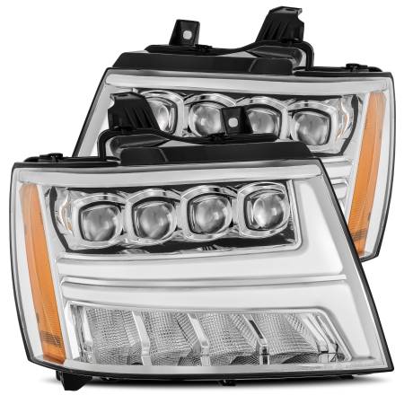 AlphaRex - AlphaRex 07-13 Chevy Avalanche NOVA LED Proj Headlights Plank Style Design Chrome w/Activ Light/DRL