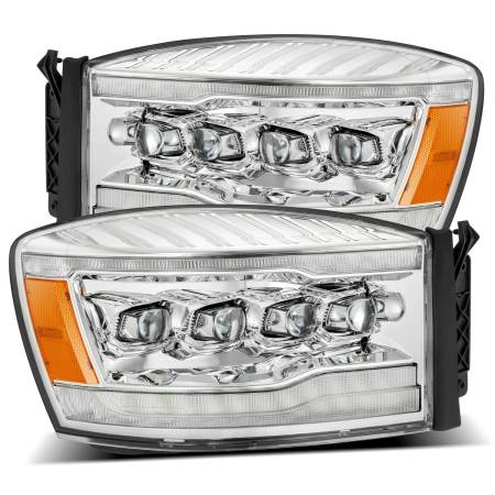 AlphaRex - AlphaRex 06-08 Dodge Ram 1500HD NOVA LED Proj Headlights Plank Style Blk w/Seq Signal/DRL/Amber LED