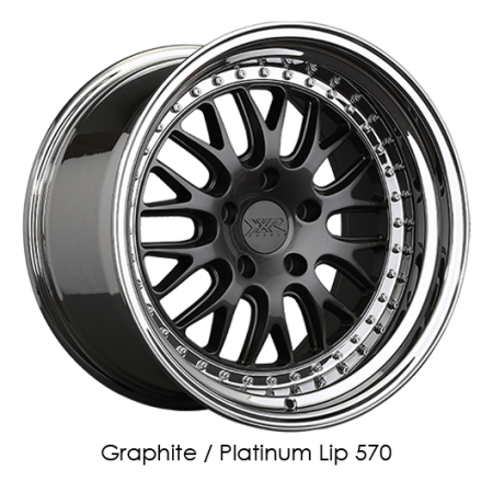 XXR Wheels - XXR Wheels Rim 570 18x9.5 5x120 ET35 73.1CB Graphite / Platinum Lip