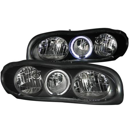 ANZO Headlights, Tail Lights and More  - ANZO 1998-2002 Chevrolet Camaro Crystal Headlights w/ Halo Black