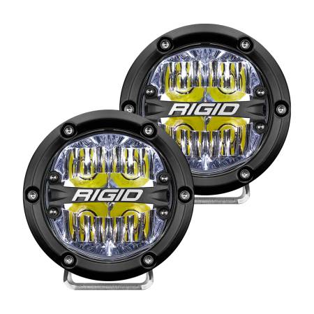 Rigid Industries - RIGID 360-Series 4 Inch Off-Road LED Light, Drive Beam, White Backlight, Pair