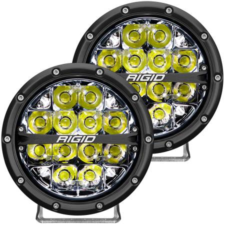 Rigid Industries - RIGID 360-Series 6 Inch Off-Road LED Light, Spot Beam, White Backlight, Pair