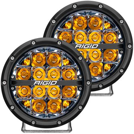 Rigid Industries - RIGID 360-Series 6 Inch Off-Road LED Light, Spot Beam, Amber Backlight, Pair