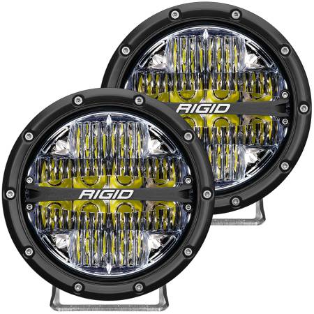 Rigid Industries - RIGID 360-Series 6 Inch Off-Road LED Light, Drive Beam, White Backlight, Pair