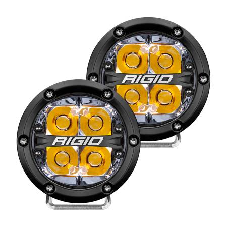 Rigid Industries - RIGID 360-Series 4 Inch Off-Road LED Light, Spot Beam, Amber Backlight, Pair