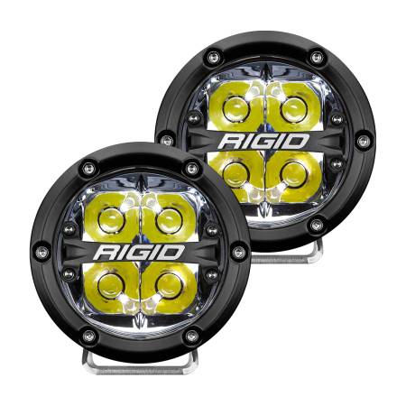 Rigid Industries - RIGID 360-Series 4 Inch Off-Road LED Light, Spot Beam, White Backlight, Pair